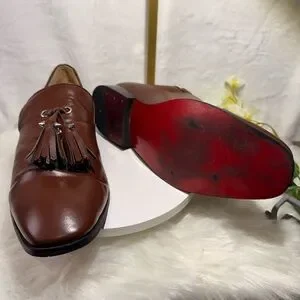 Louis  louboutin  Brown Loafers with Tassels Christian Louboutin Brown Leather Dandelion Tassel Loafers  main image 4